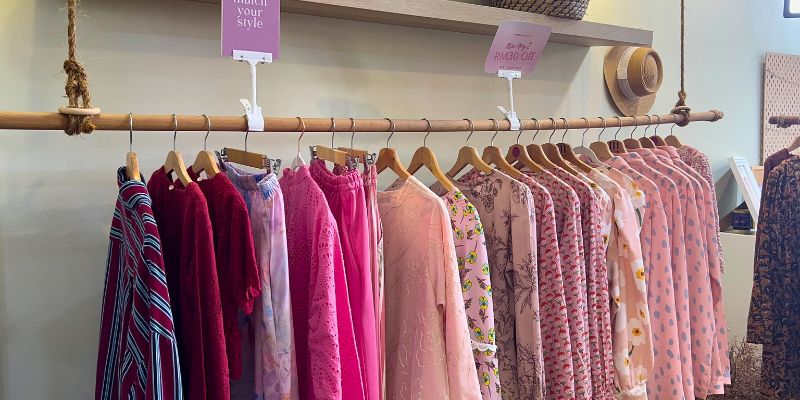 Modest clothing on display at Misslilyshop's store in Kuala Lumpur, Malaysia