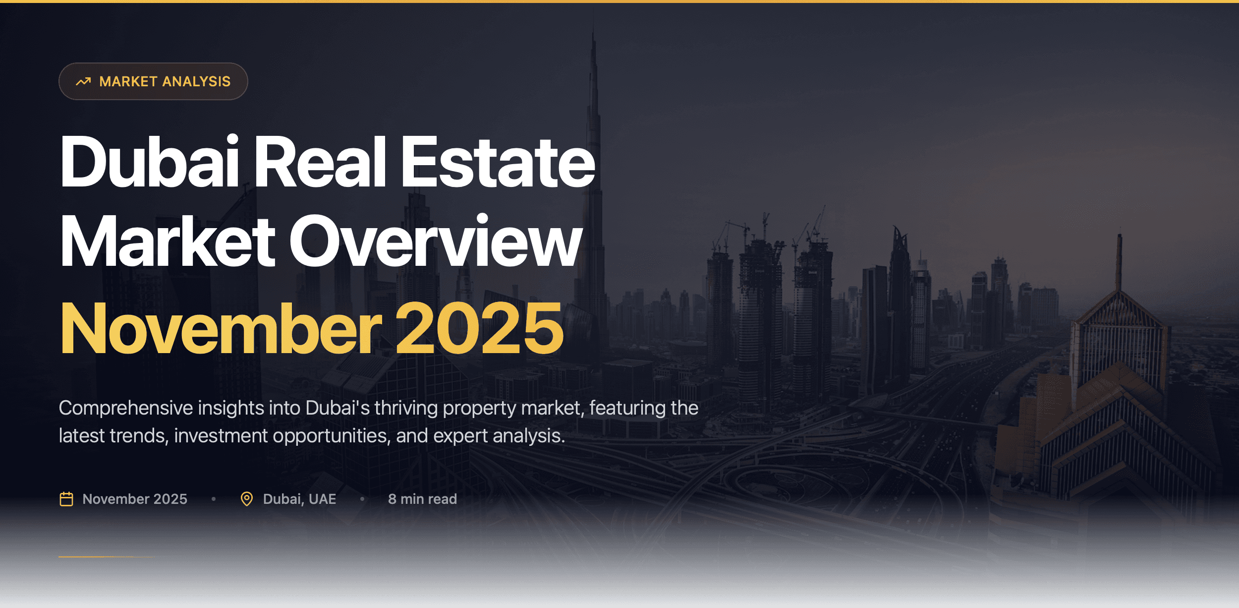 Dubai Real Estate Market Overview Nomveber 2025
