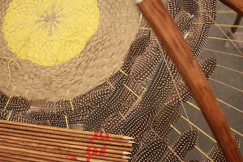 feathers and weaving