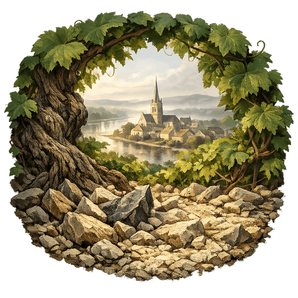 Detailed graphic of the Pouilly-Fumé wine region.