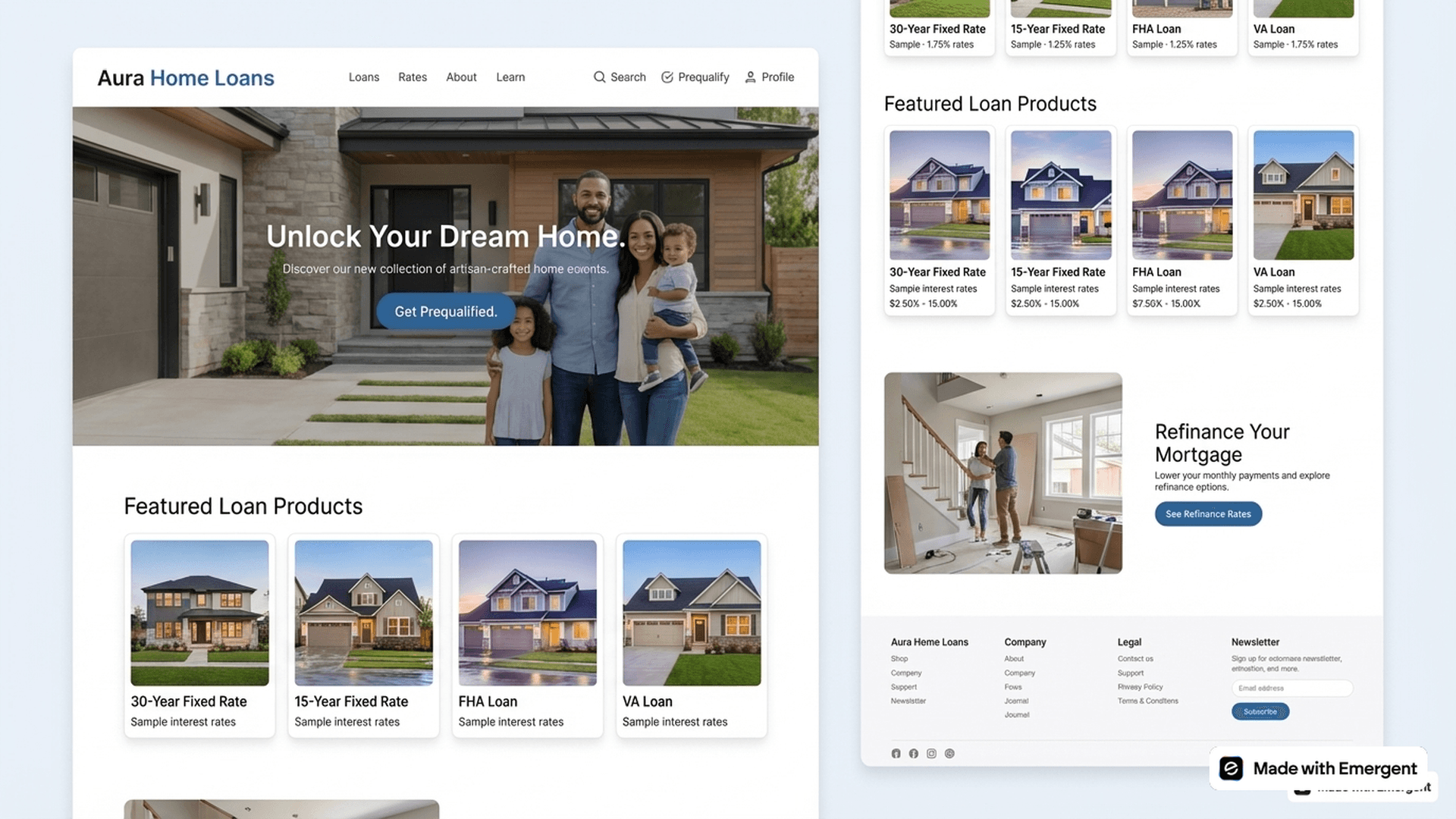 Mortagage website made with emergent