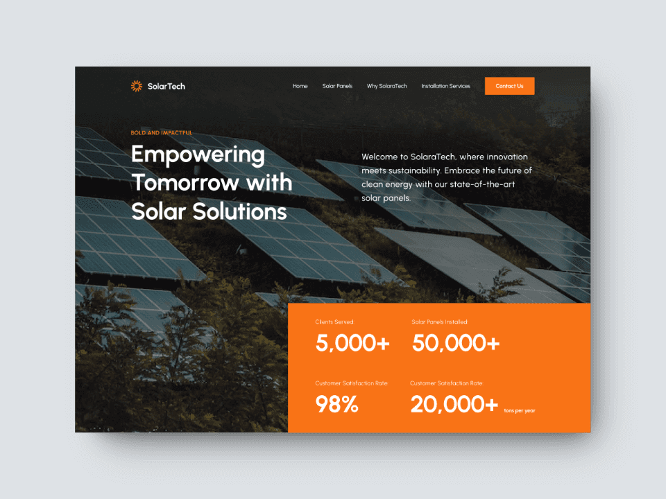 Solar Tech website design