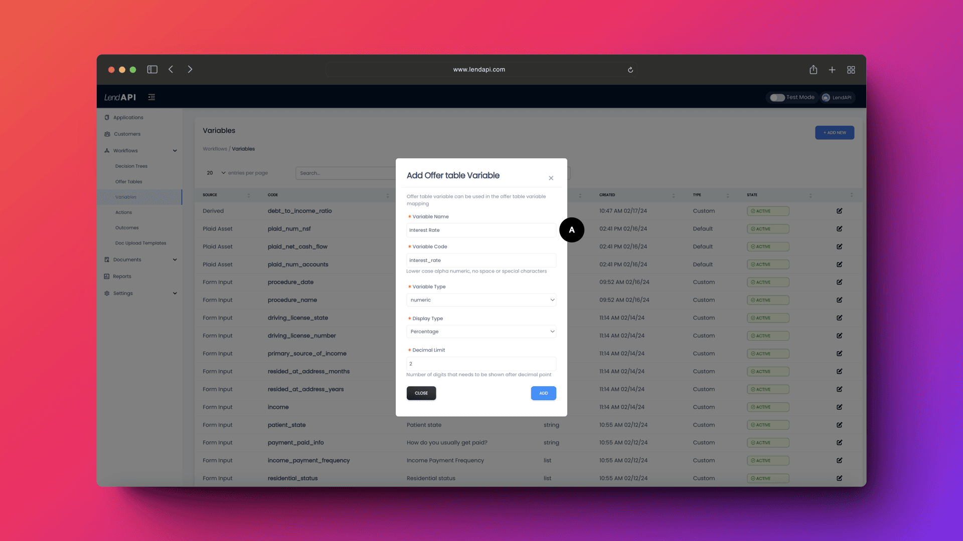 LendAPI Documentation Launch Guide - Add Offer Table Variables