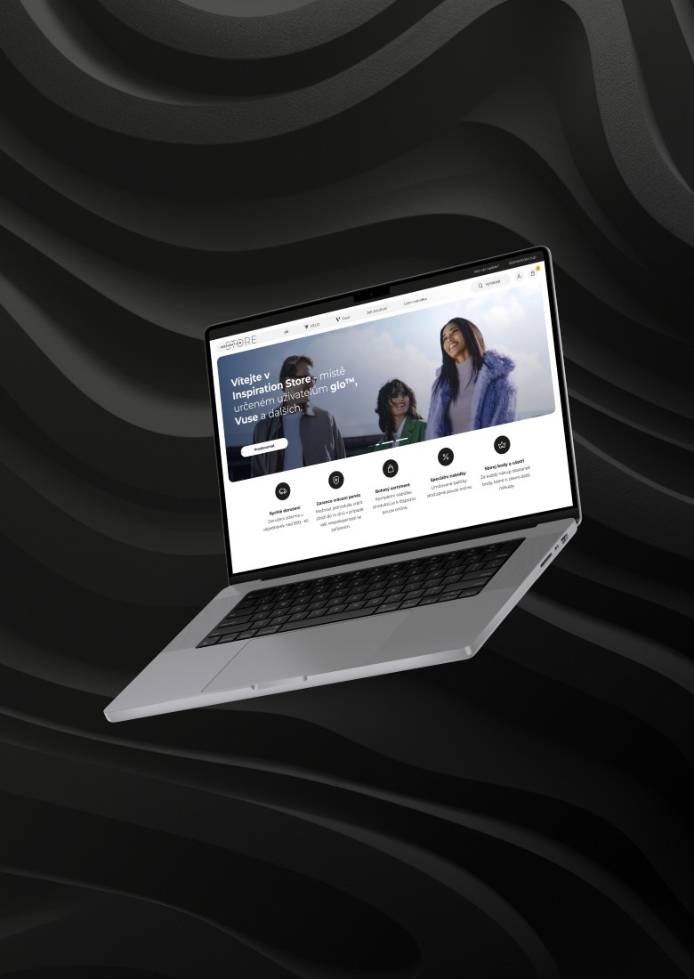 Notebook zobrazující návrh pro BAT Inspiration Store