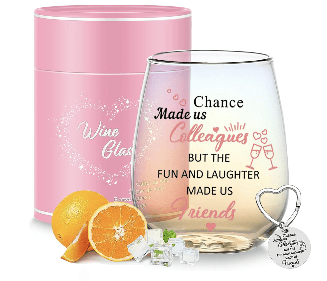 Personalised Colorful Stemless Wine Glass