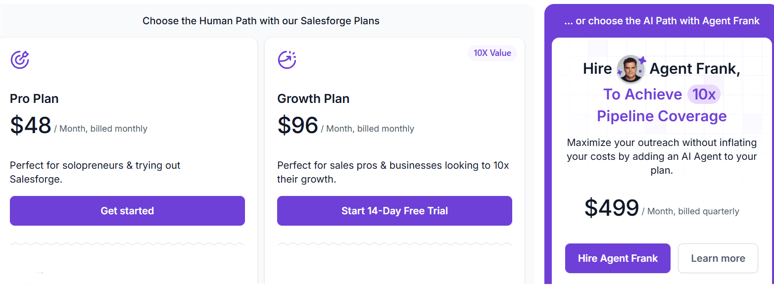 Salesforge pricing