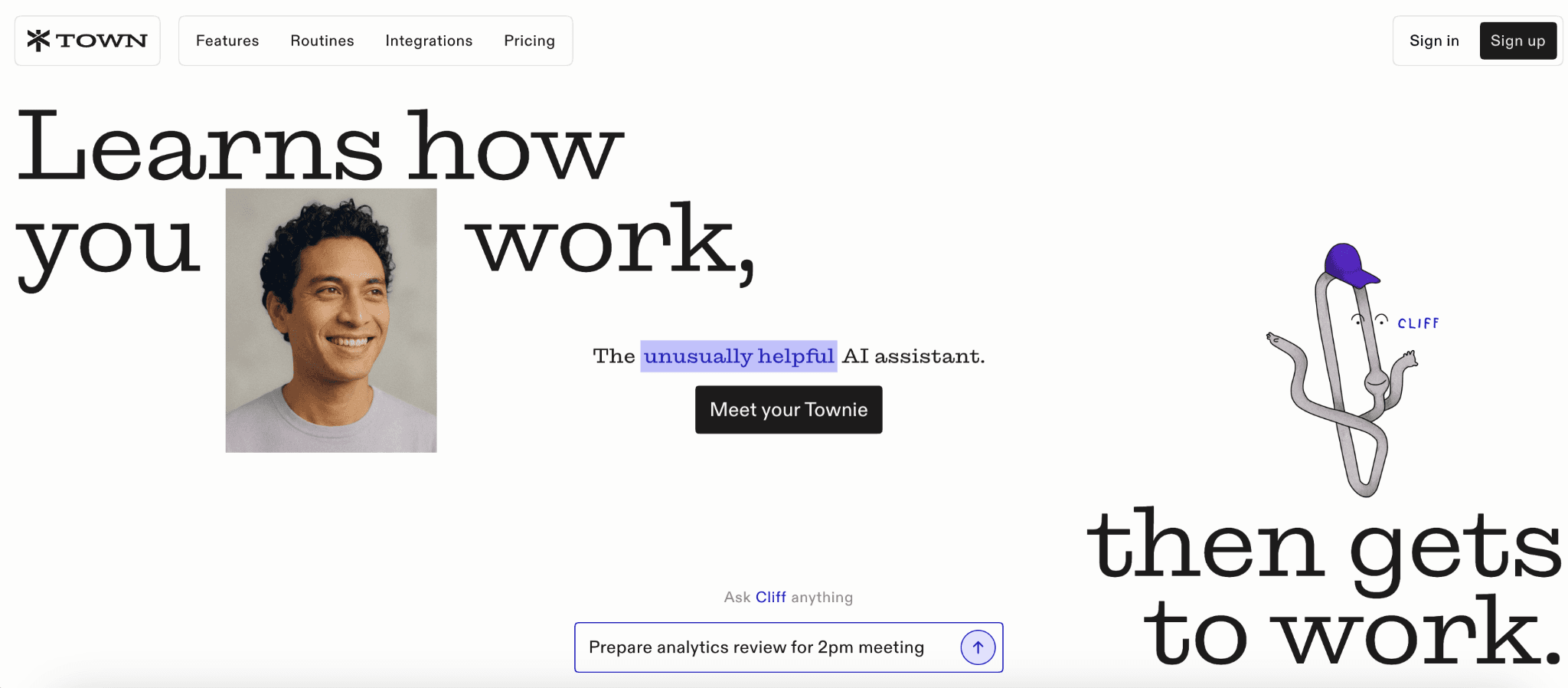 Town homepage