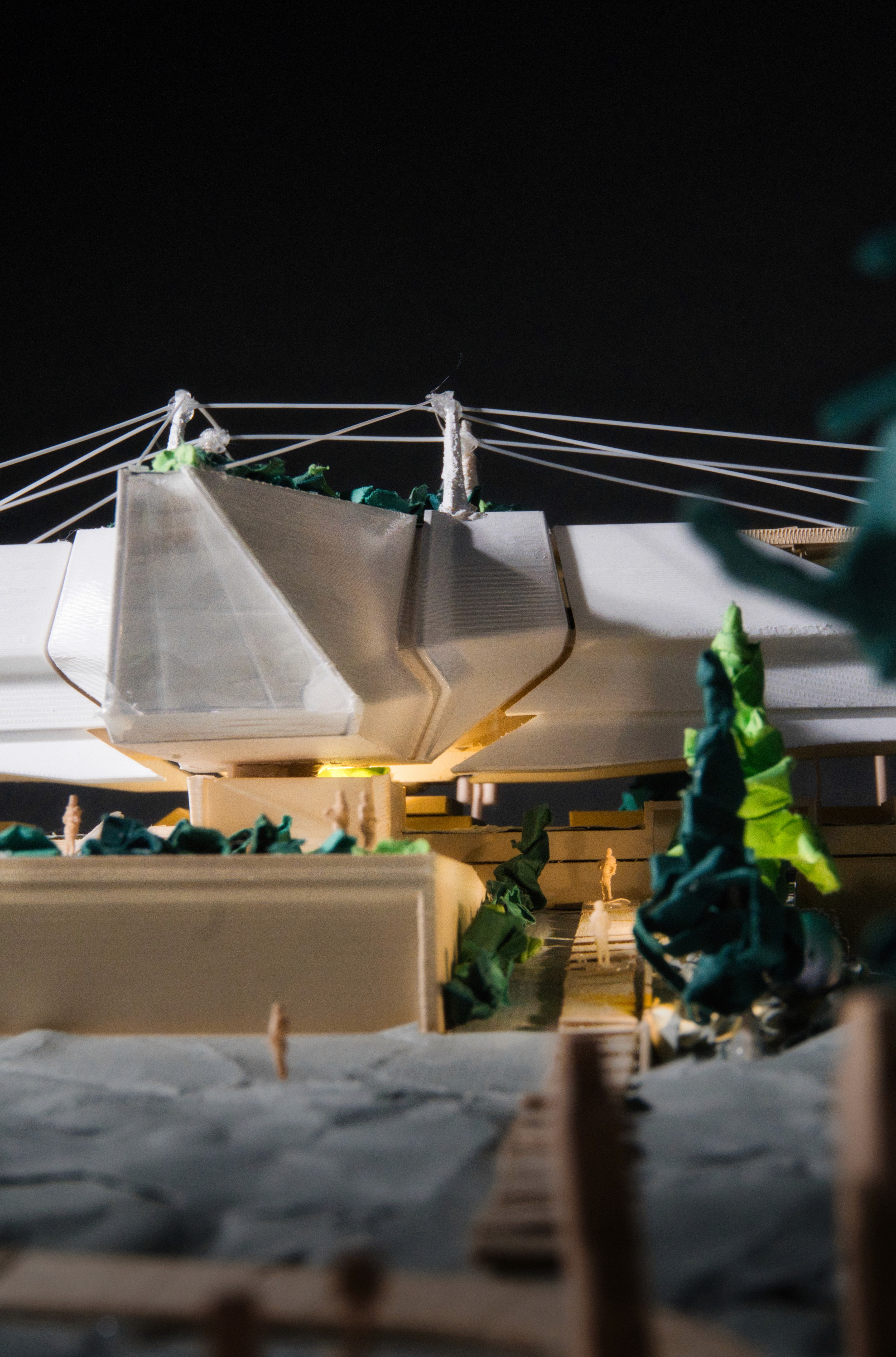 1/16" Model showing the entry through gentle topography.