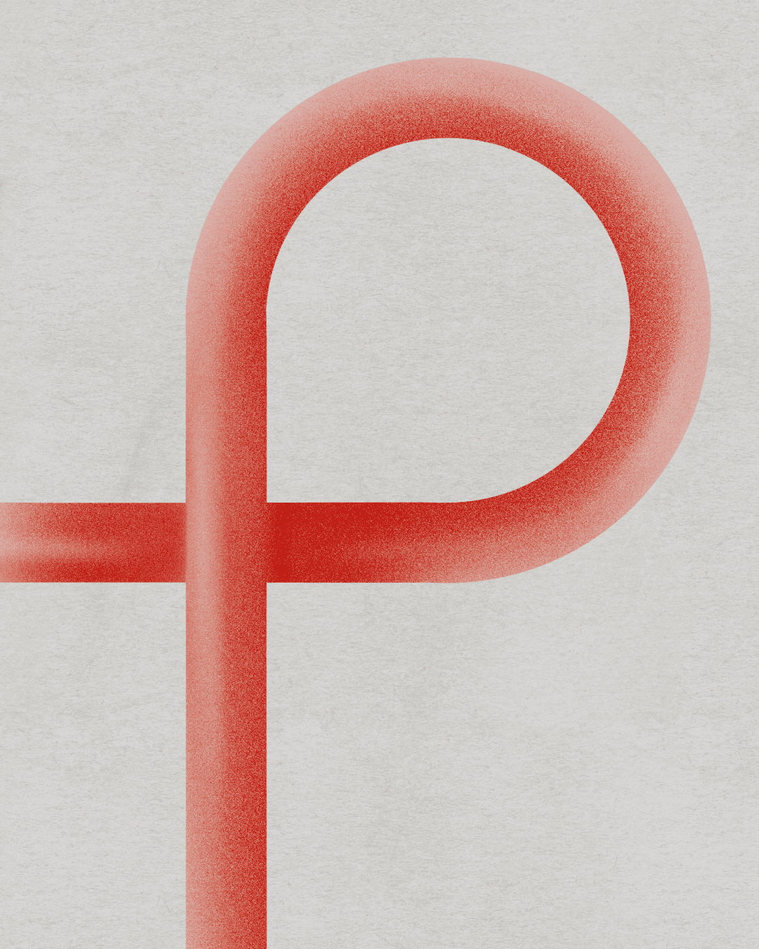 Abstract graphic detail of the Loops Lamp form in red, noknok Studio