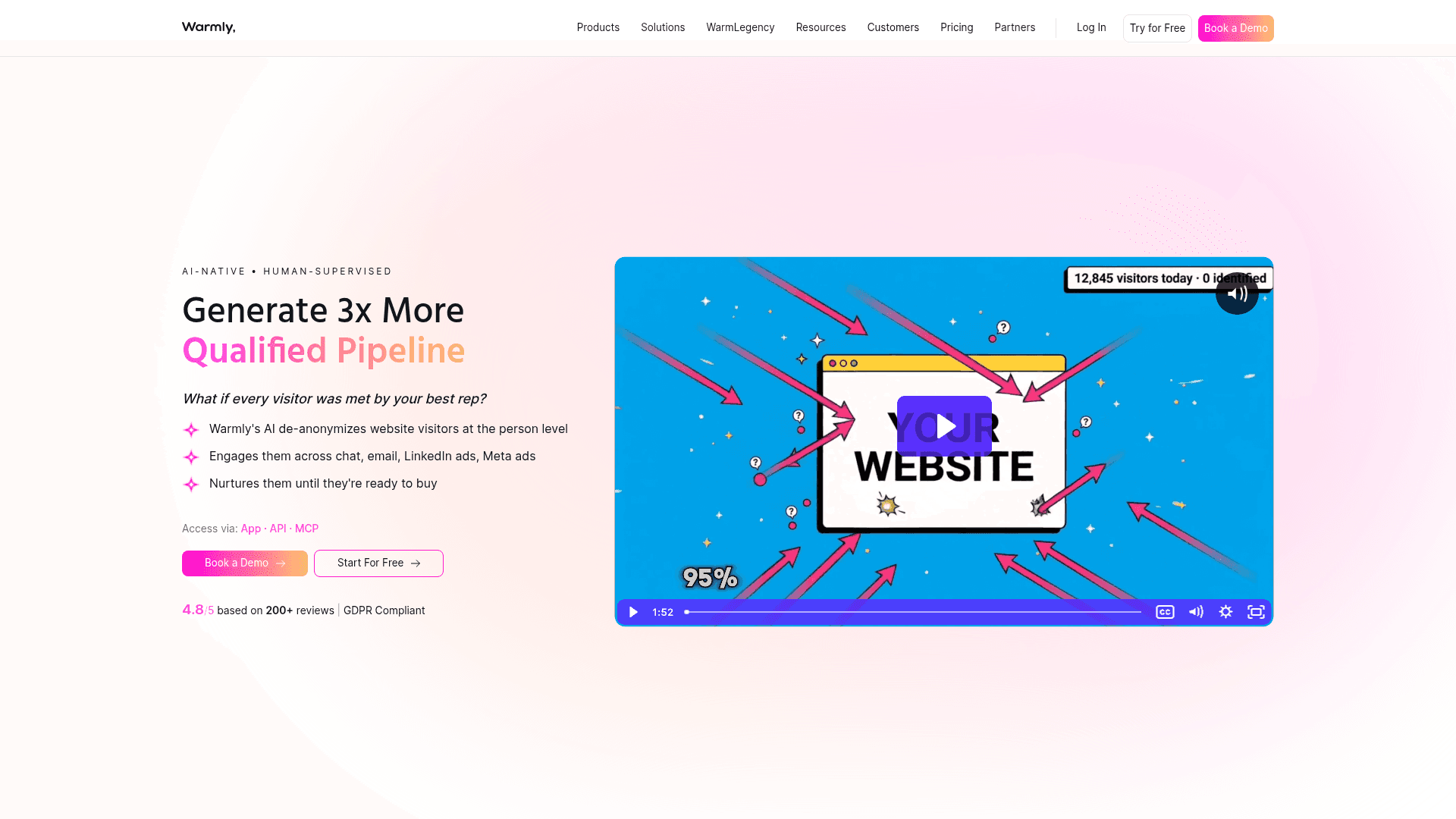 Screenshot of https://warmly.ai