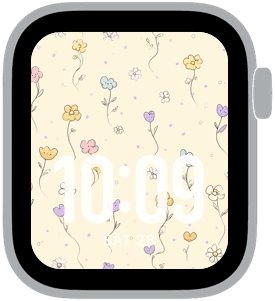 petal parade Apple Watch face preview 5 featuring floral and spring.