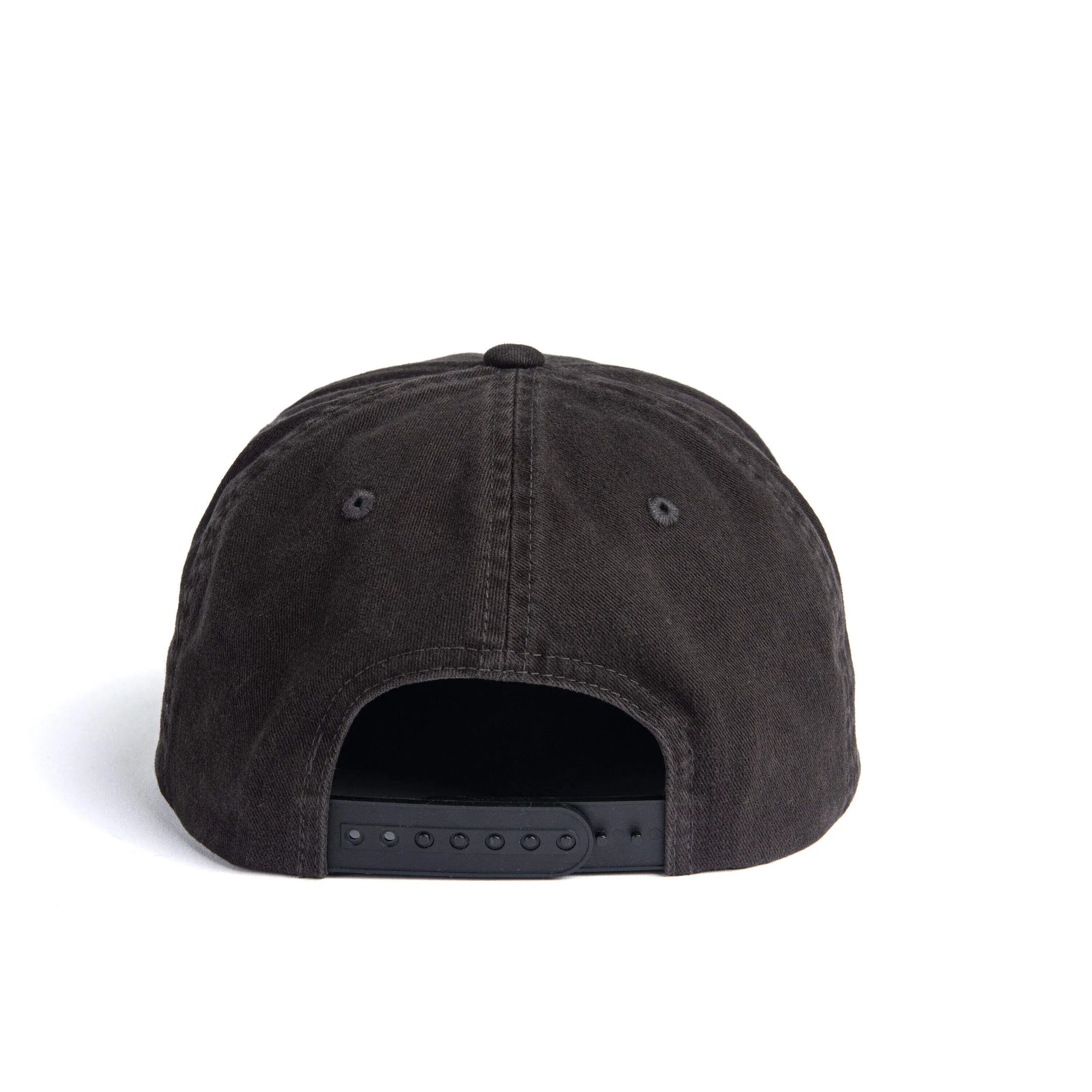 Black and white rope snapback side view