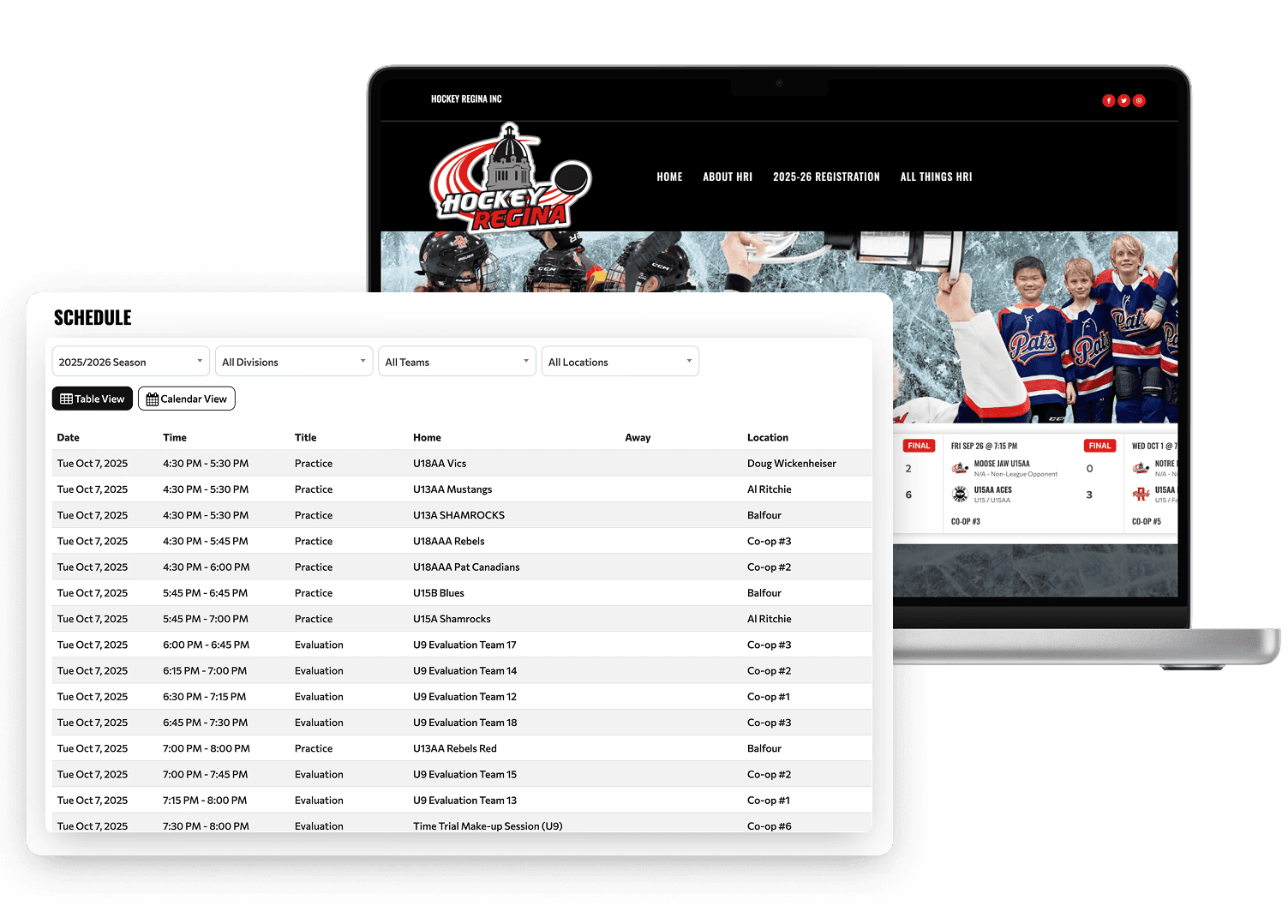 Hockey Schedule Generator for Hockey Regina