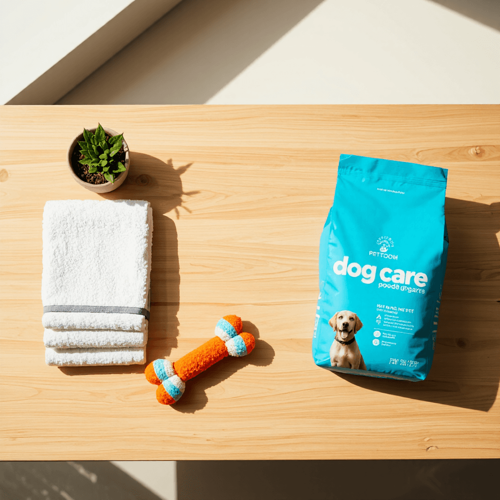 product photography of bag of dog food