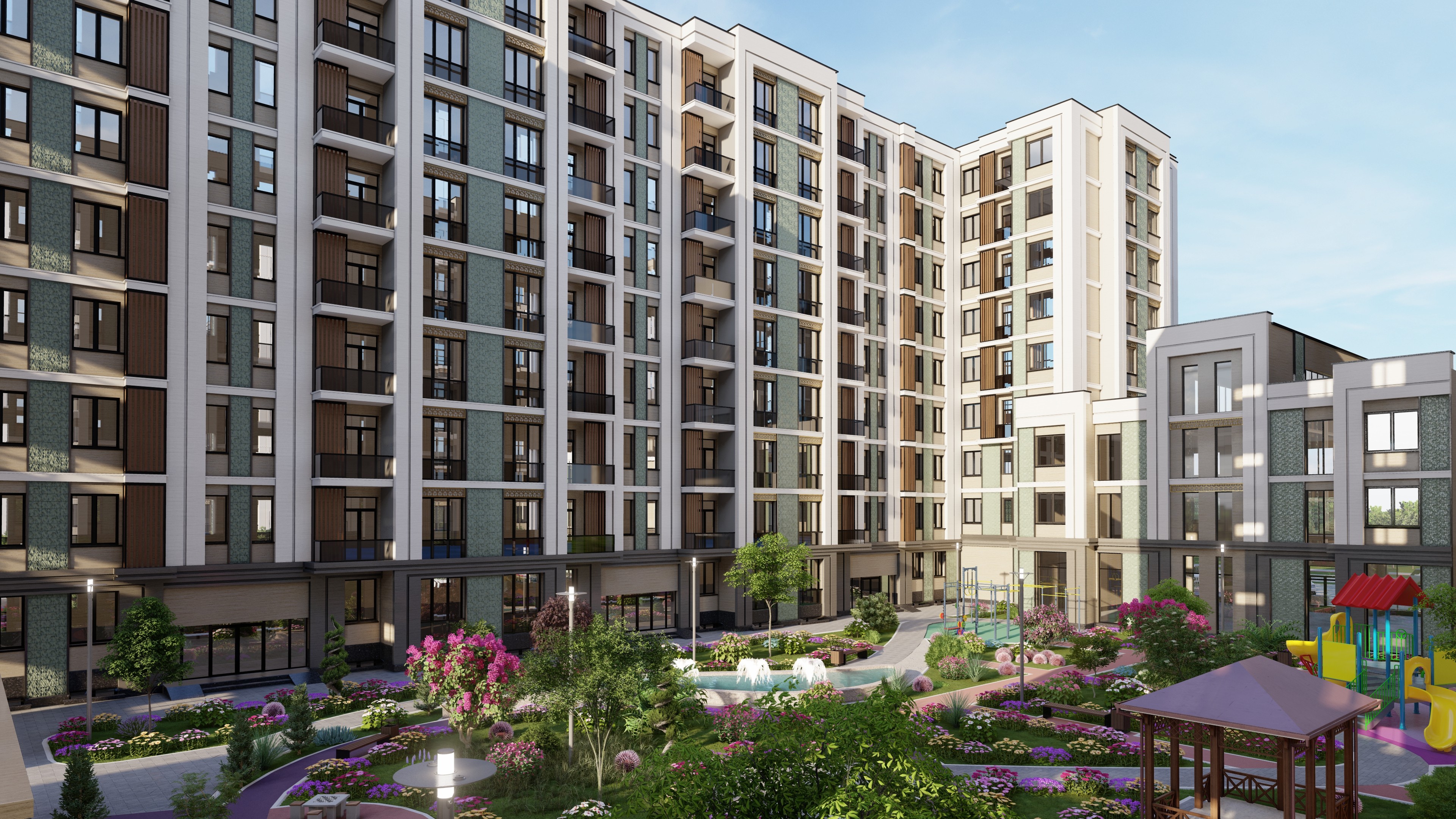 Архитектурный рендер жилого комплекса Chimgan Hills