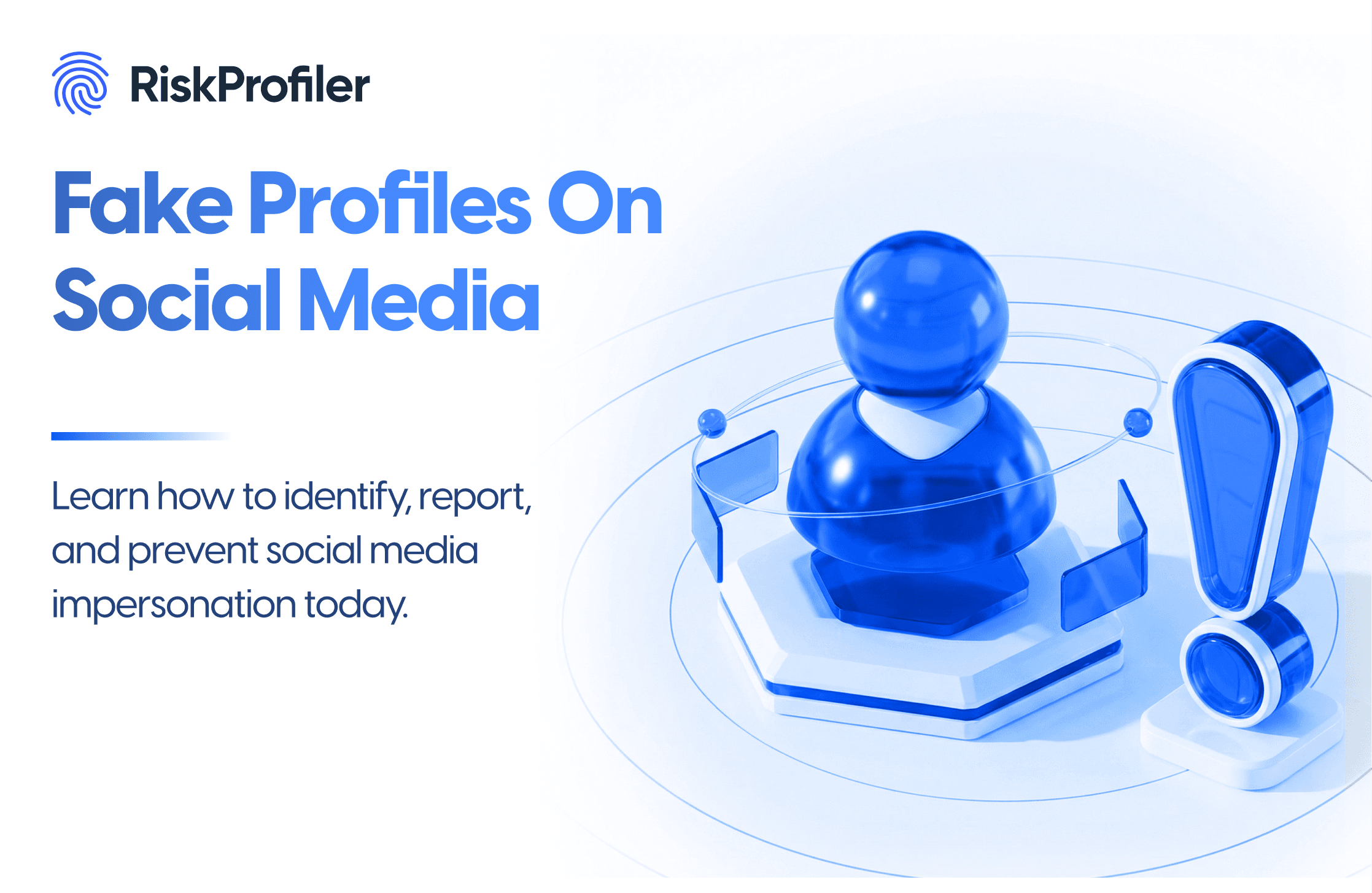 Fake social media profile warning illustration