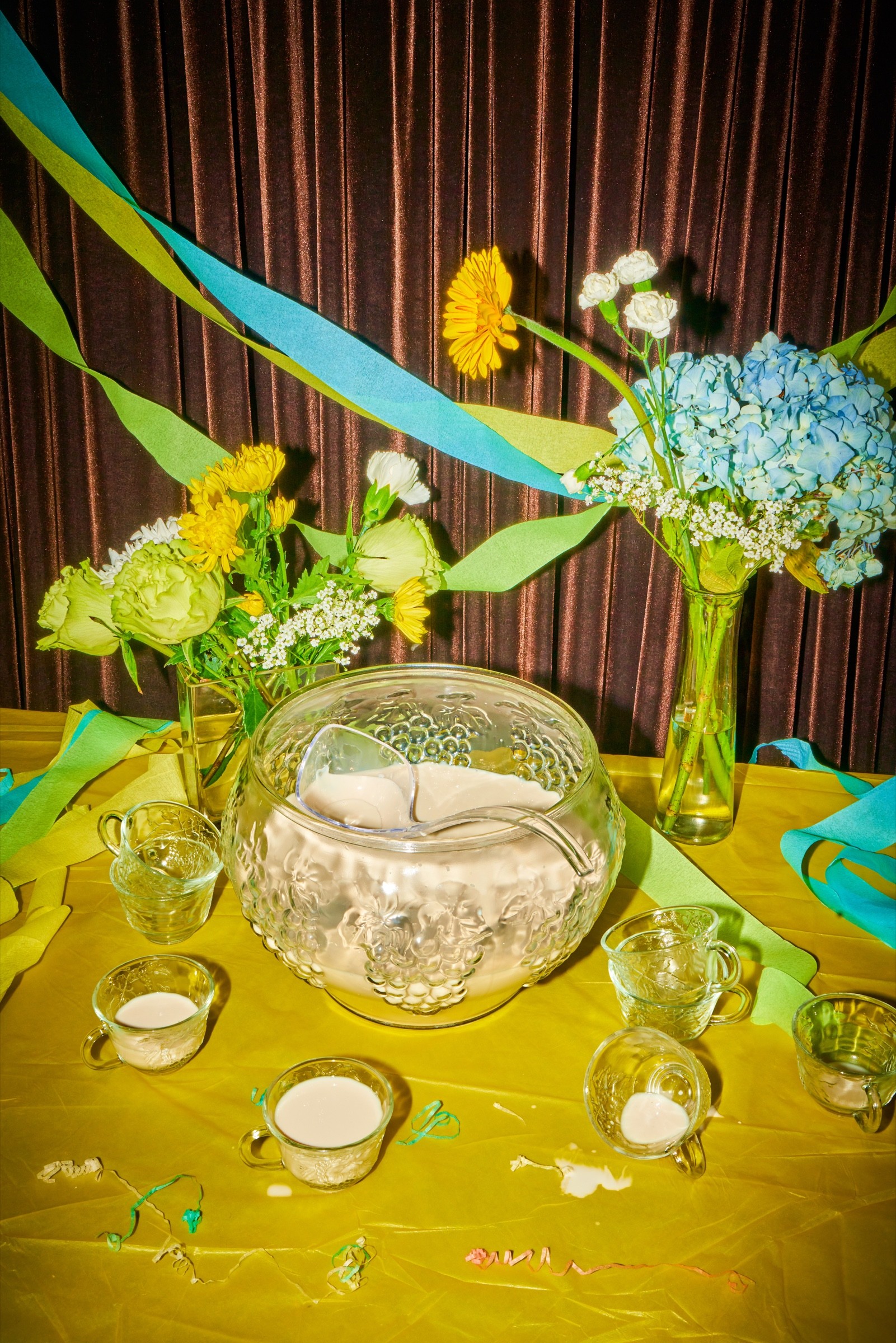 Maximalist green tablescape for Paddy’s Pub