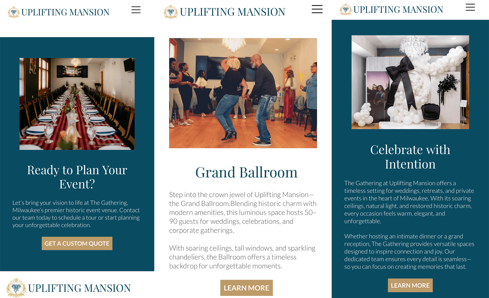 an example of a web design in mobile