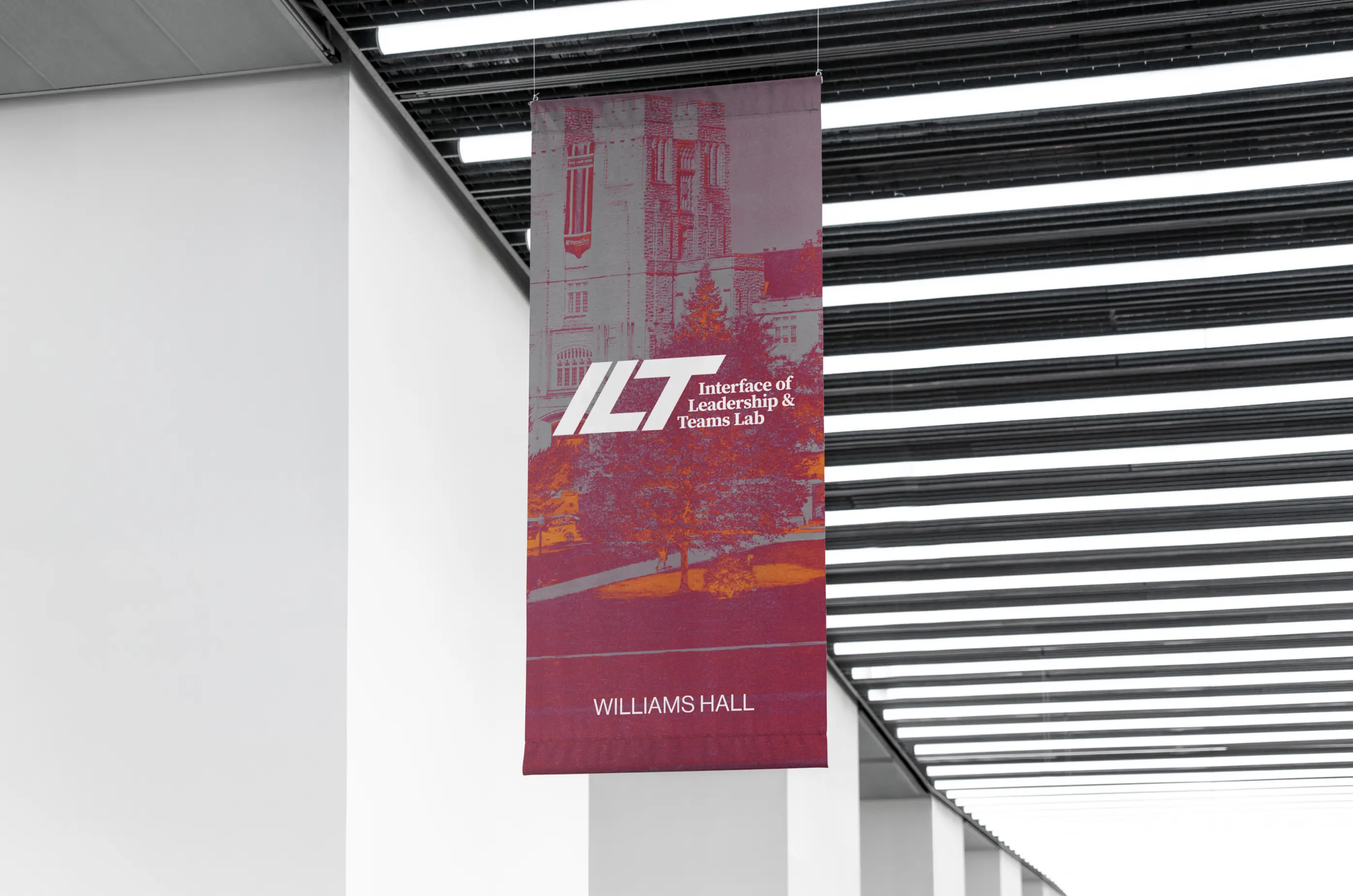 ILT Lab — Hanging flag signage — ILT lab brand design