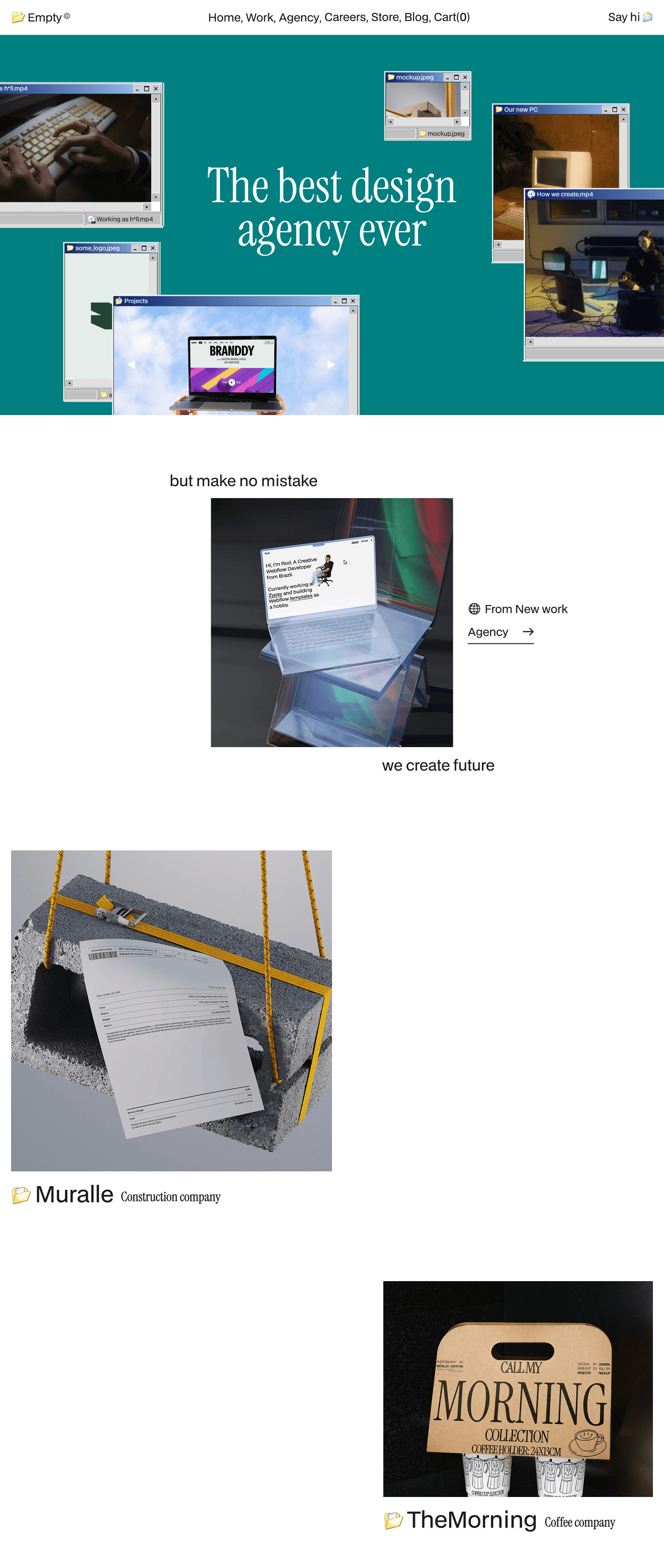 screenshot of empty webflow template