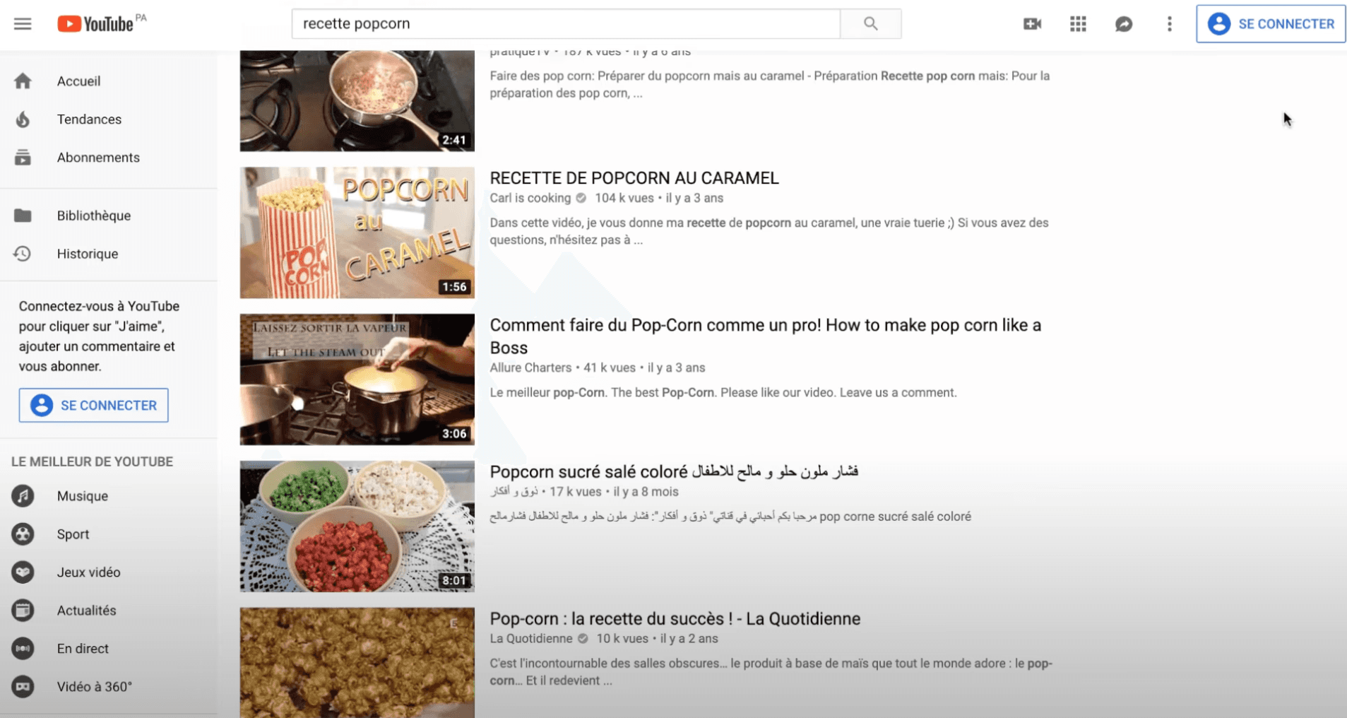 Des recettes variées et originales de pop-corn sur YouTube