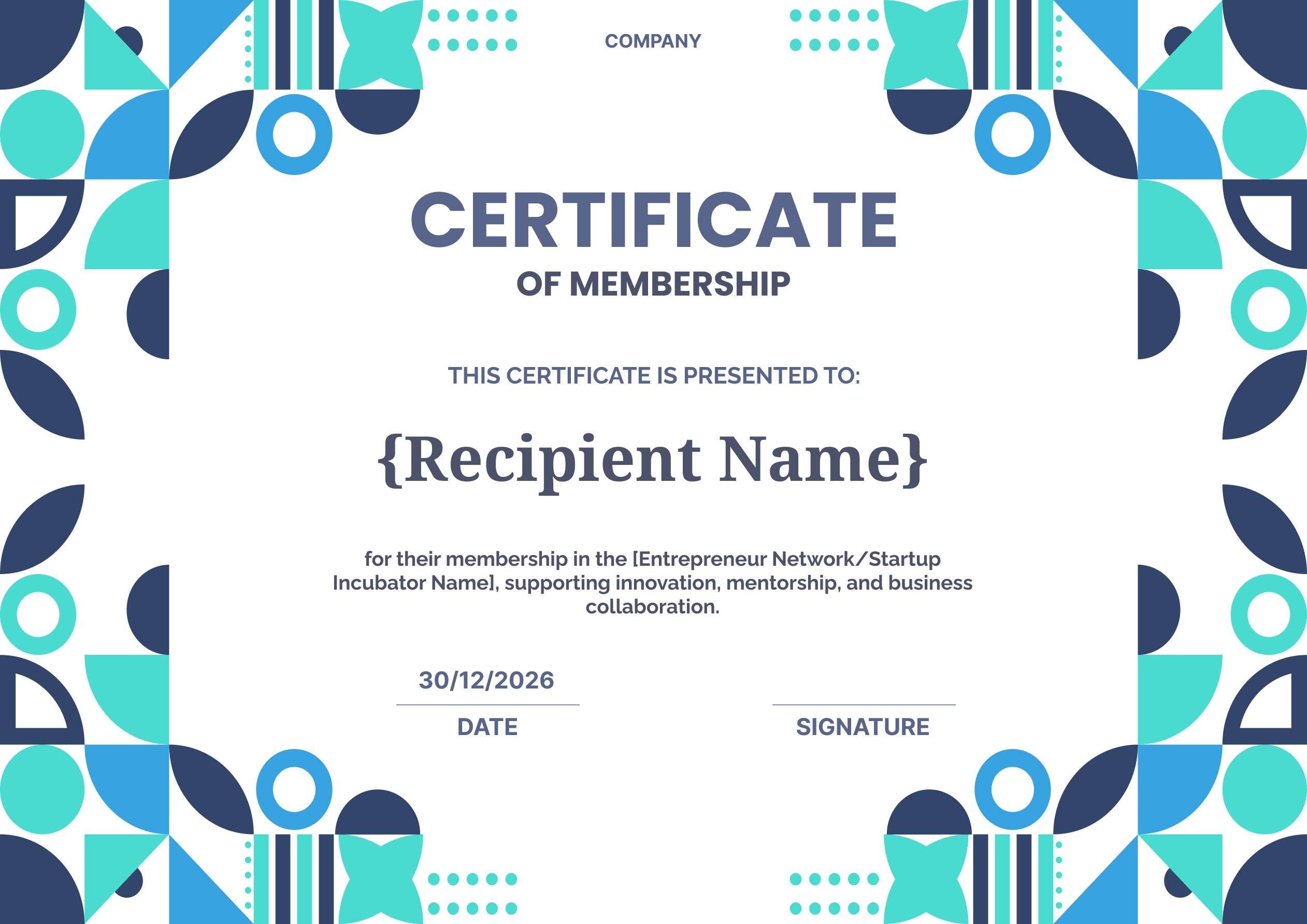 Wauld - Professional and sophisticated membership certificate template
