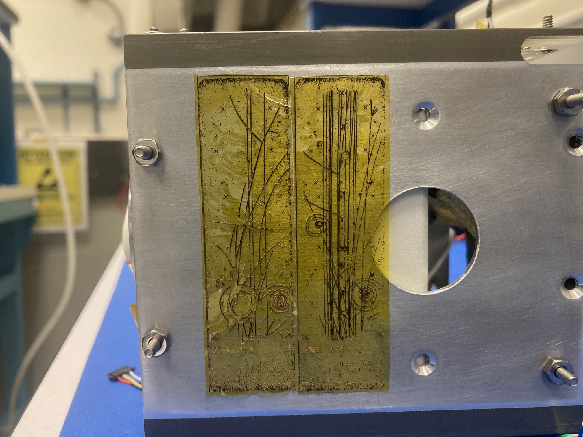 artwork on polyimide film on satellite