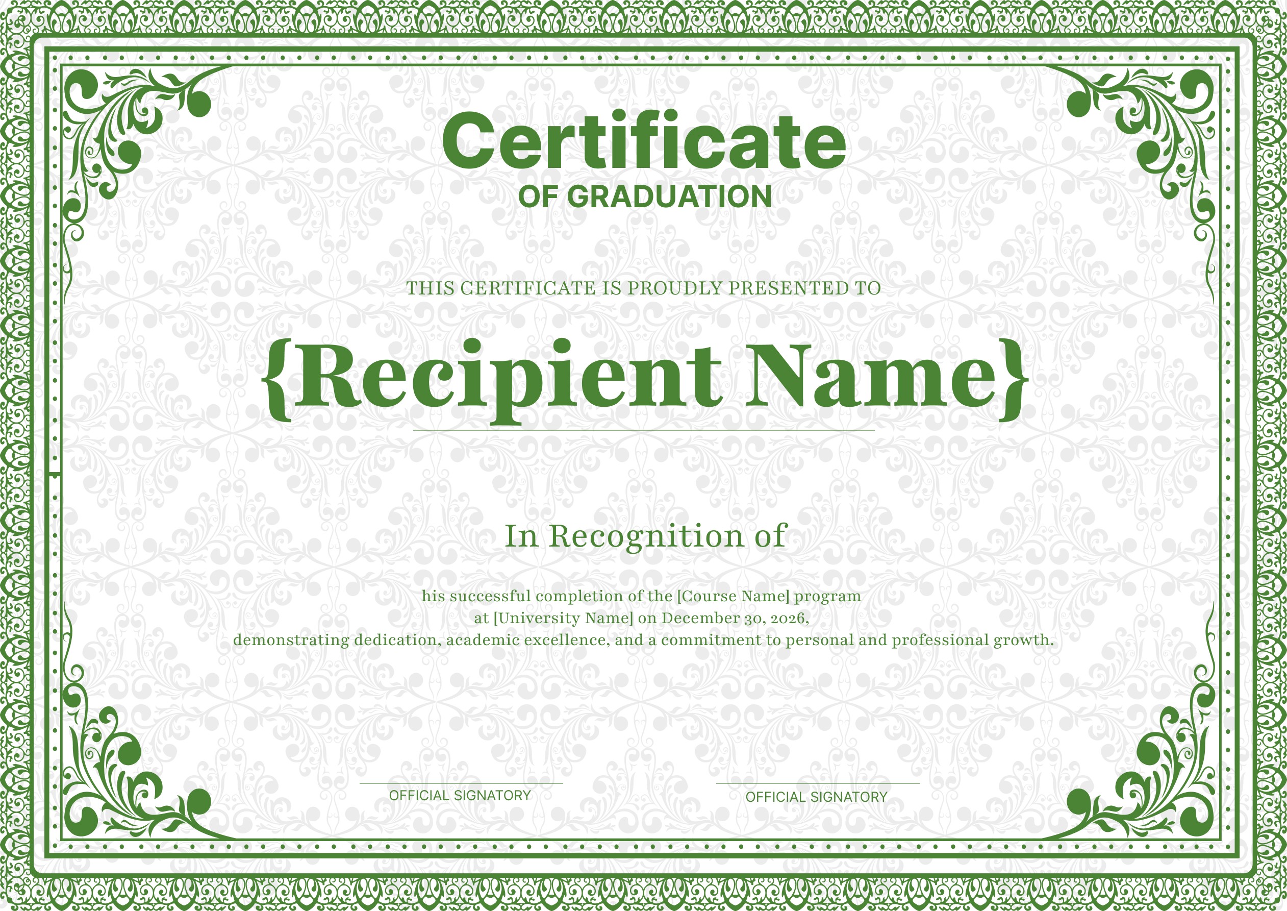 Wauld - Formal and Stylish Certificate of Graduation Template