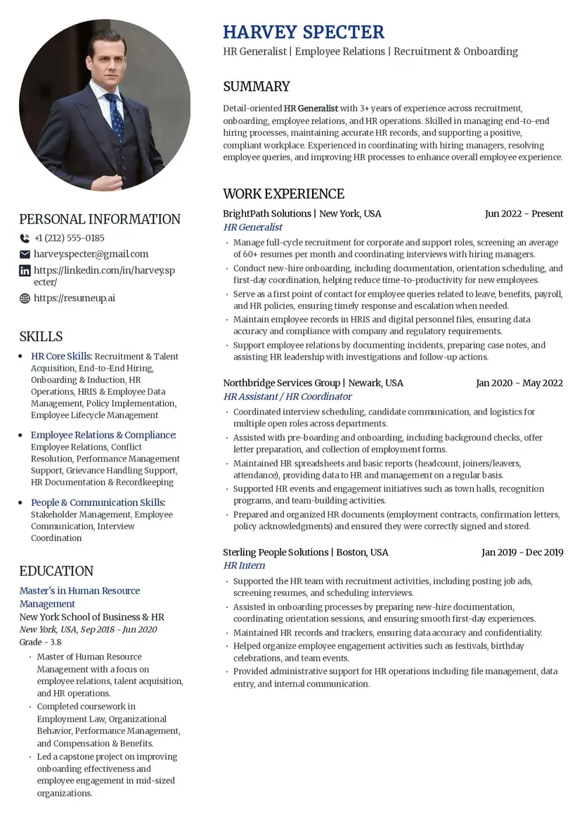 voyage resume template - two column template with photo