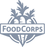 FoodCorps logo: a stylized image of three carrots with the word "FOODCORPS" below