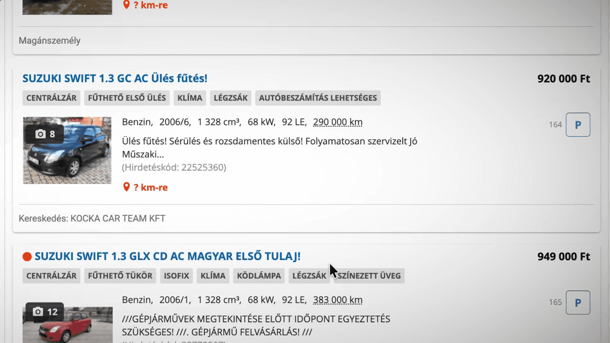 használt Suzuki Swift 1 millió alatt