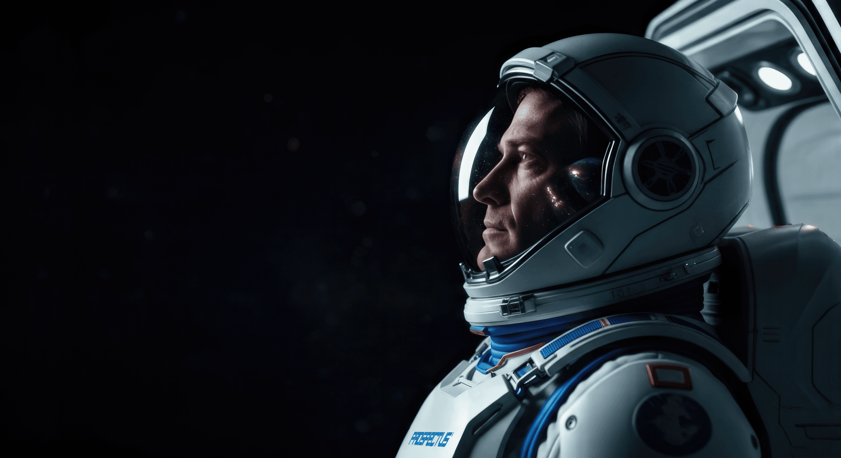 Hero image with abstract blue pattern