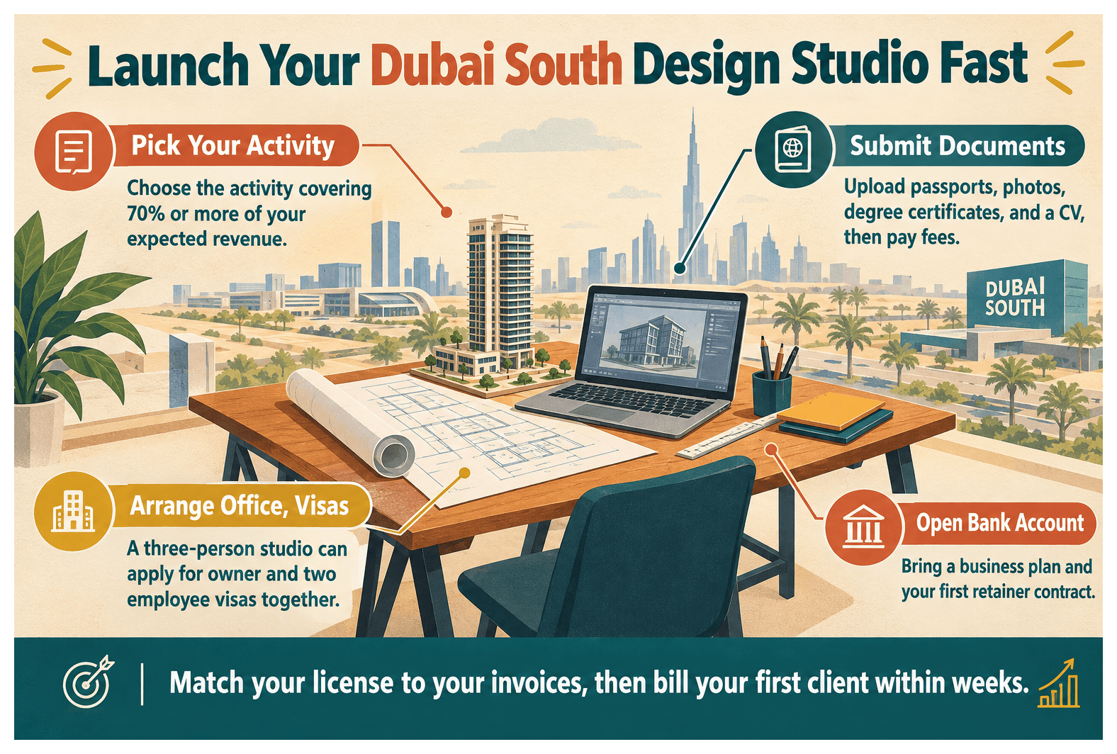 Infographic: How to Set Up an Architecture and Interior Design Business in Dubai South