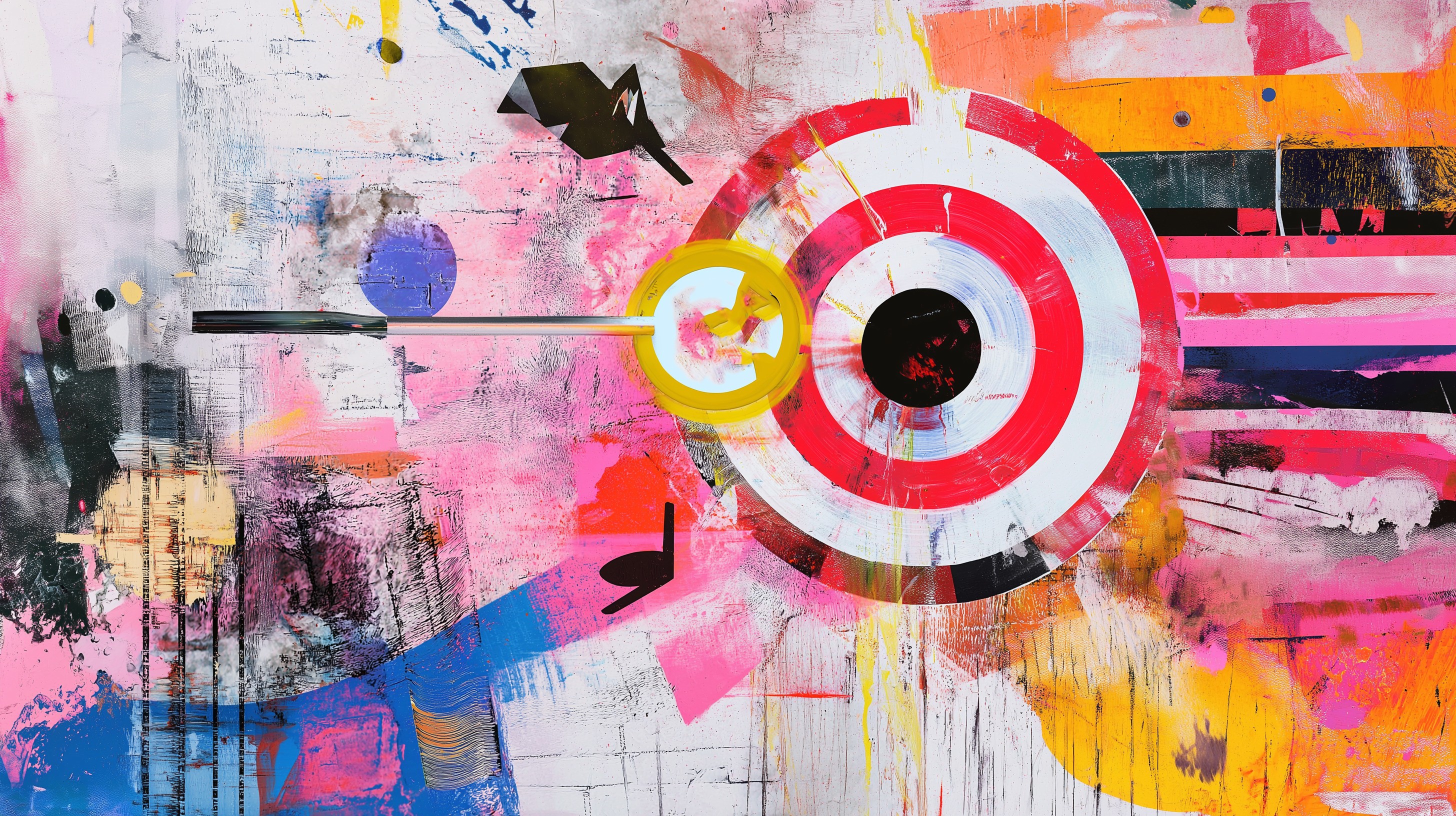 painting of bullseye in pink