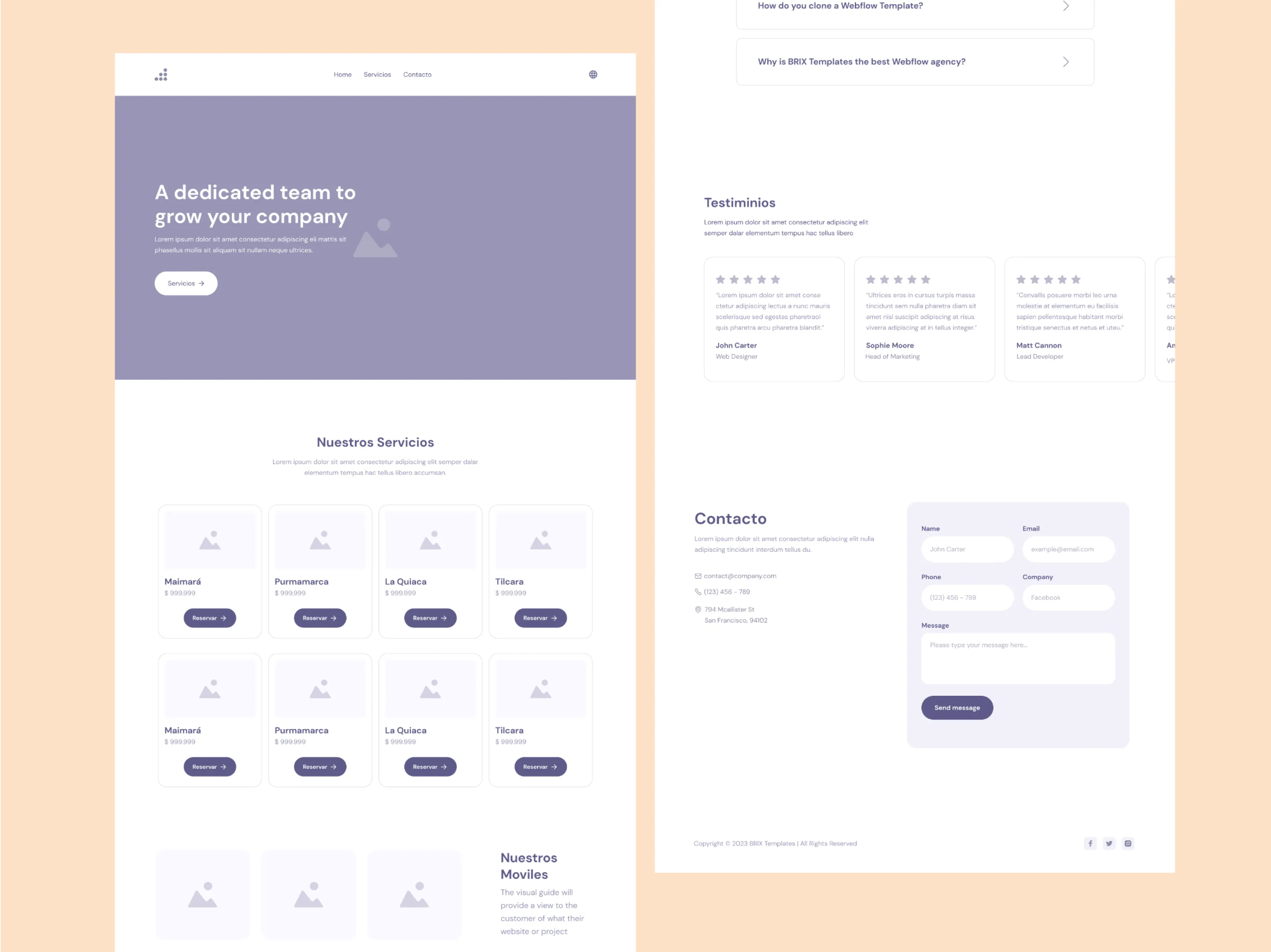 Viajes del Norte Wireframes