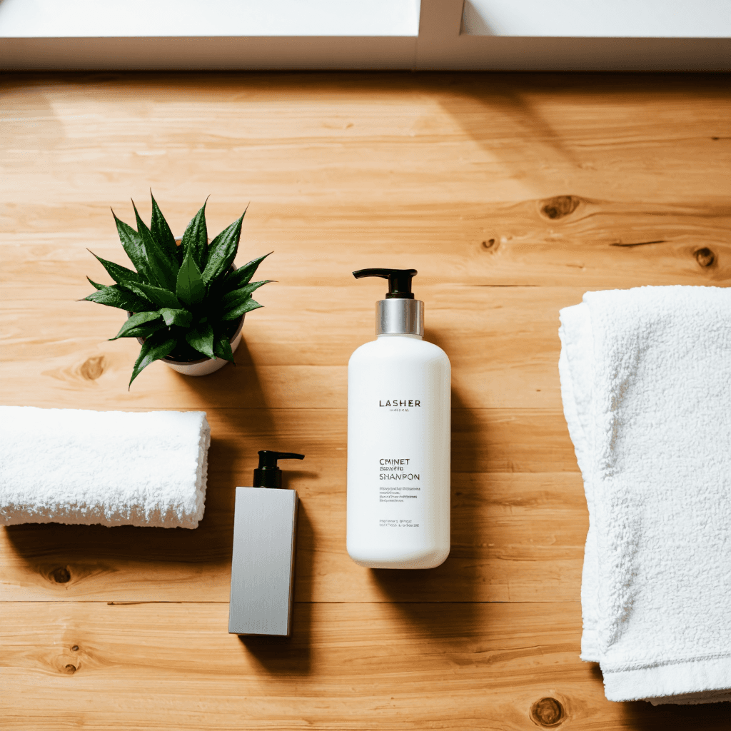 product photography of bottle of shampoo