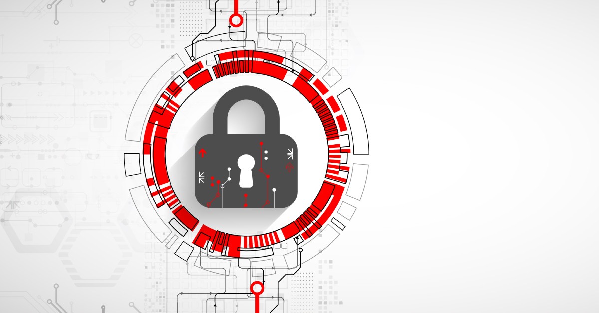 Sicherheitskonzept: Digitales Vorhängeschloss als Symbol für Datensicherheit und Cyber-Schutz. Illustration.