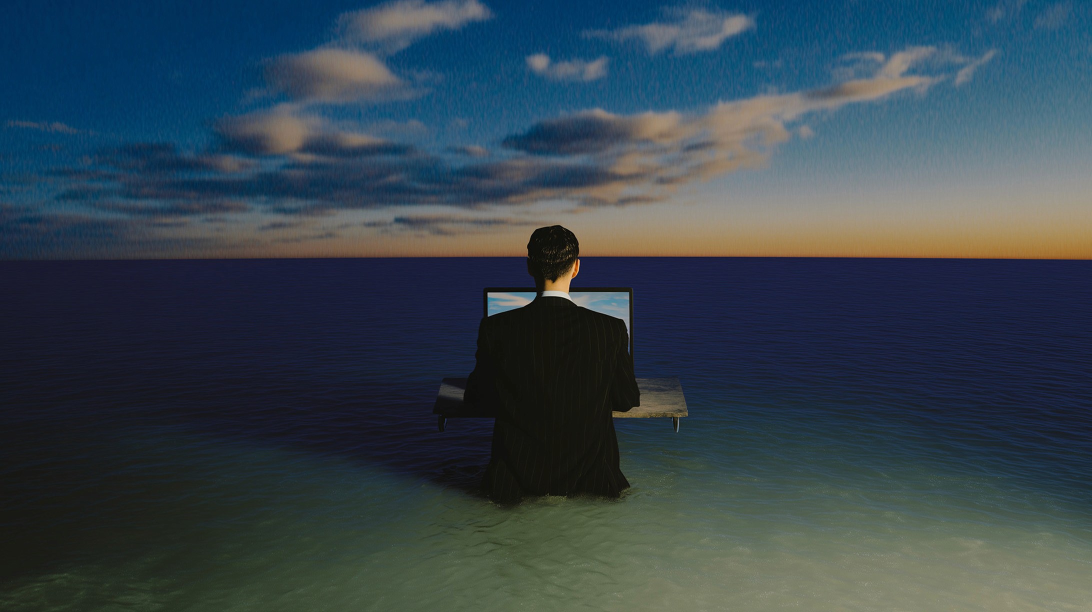 Group of men surfing