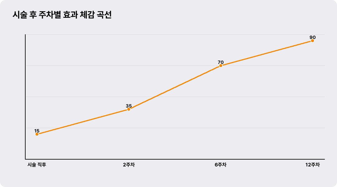 시술 후 주차별 효과 체감 곡선