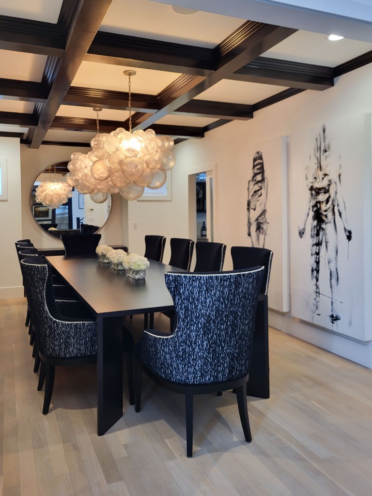 Image of Luxury dining room design by KHD Homes featuring layout design, furniture, and interior design elements.