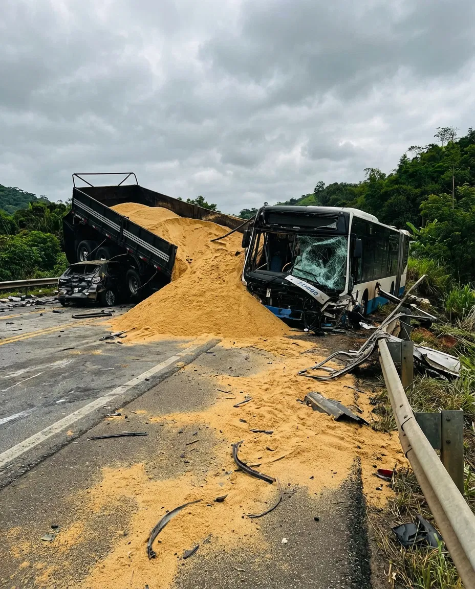 Scene of the deadly collision in Brazil