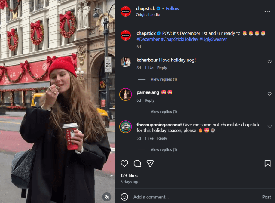 chapstick ugc example