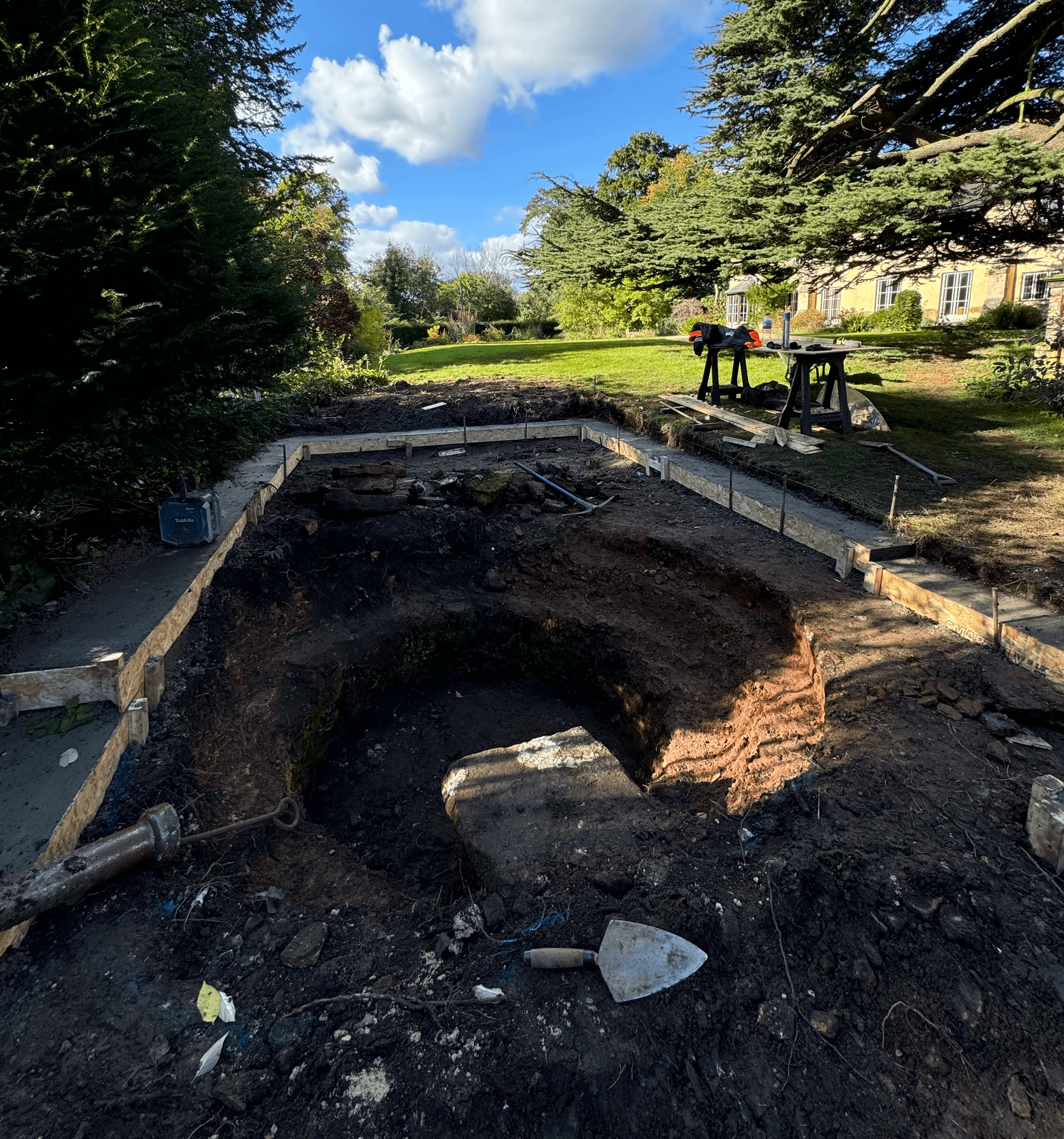 Once excavated and foundations were put in.