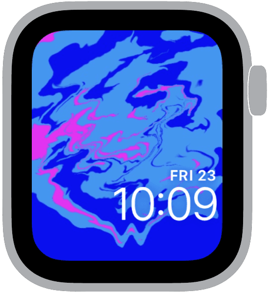 an apple watch face from the liquid collection