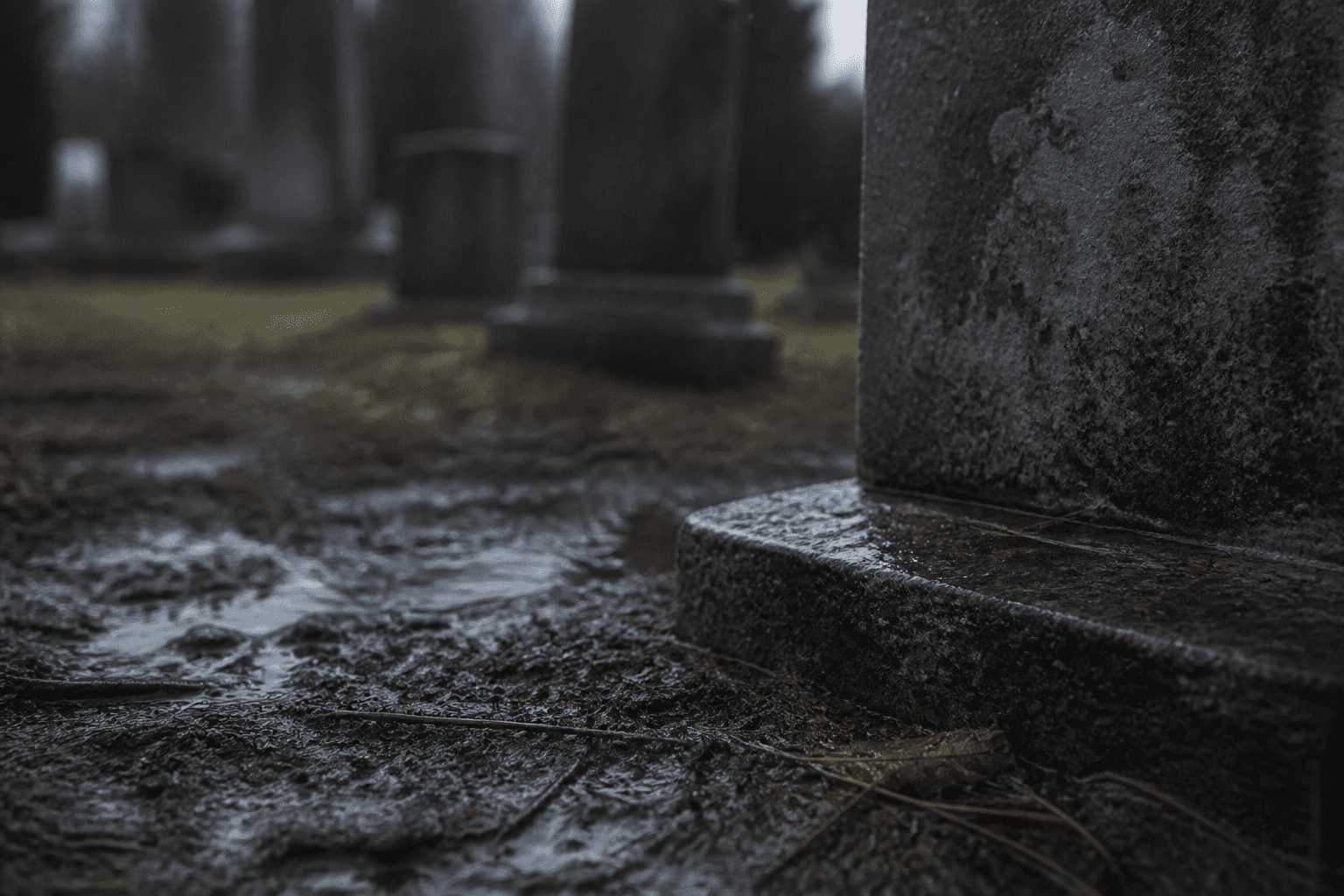 Atmospheric scene representing Petrichor / wet earth haunt scent