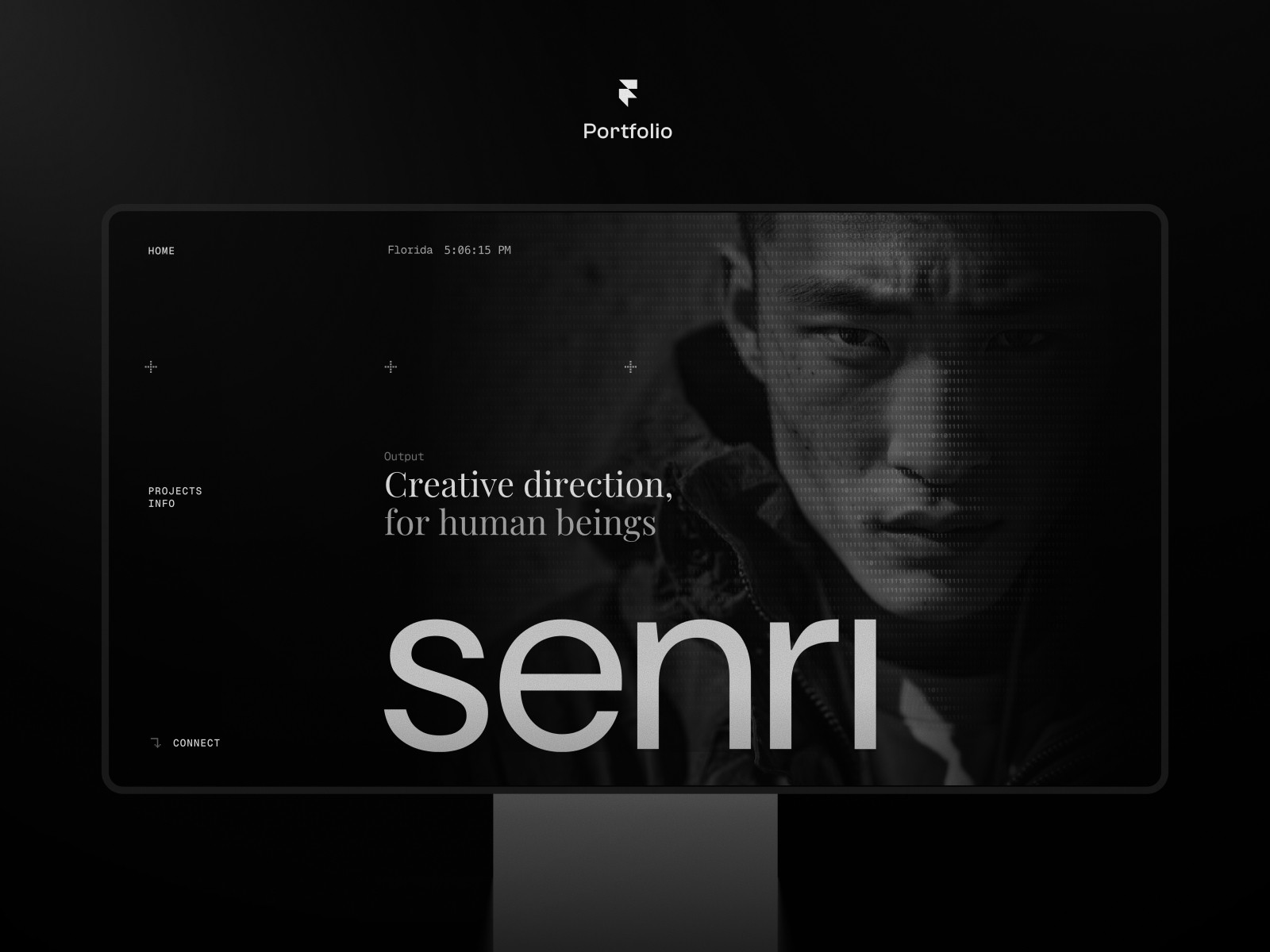 TD_Senri — 黑白极简现代作品集网站设计灵感