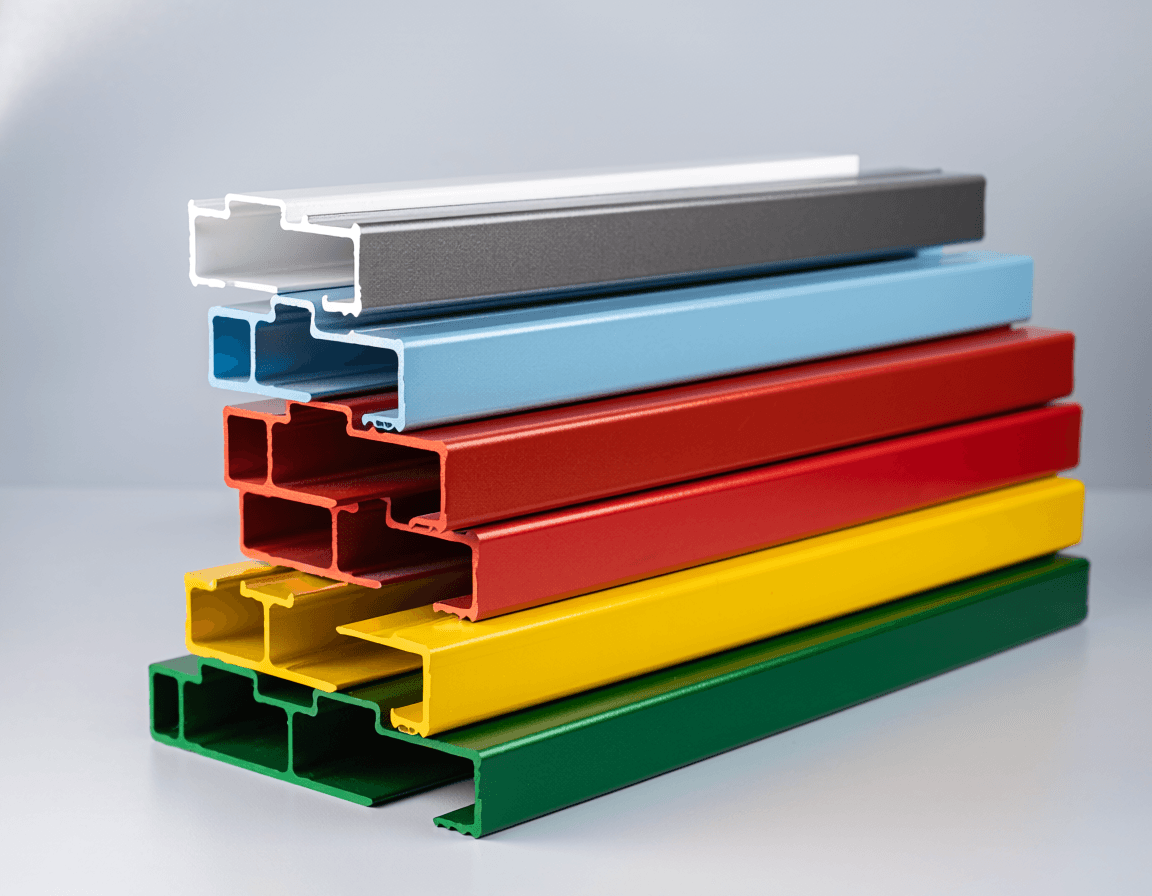 Aluminium extrusion with different color of pwder coating
