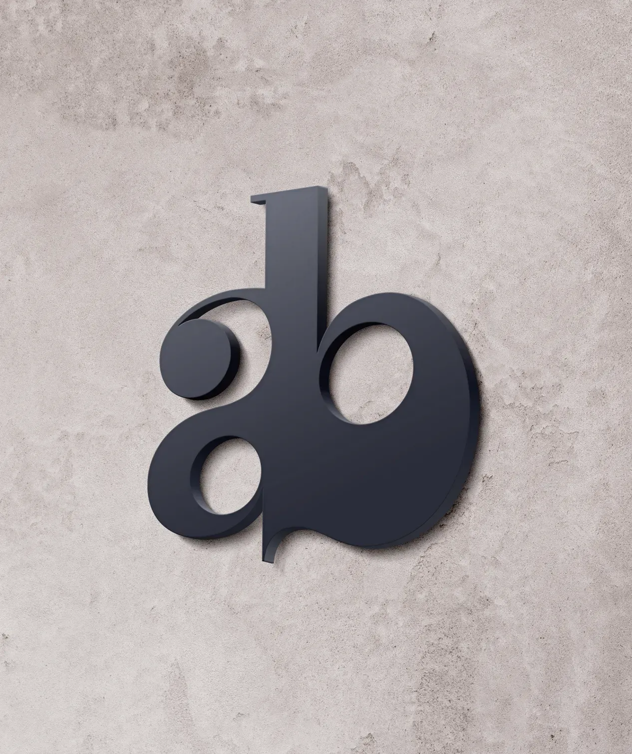 3D logo mockup showcasing Anagha Bhat brand identity on wall