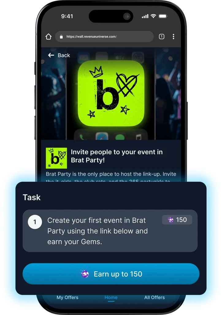 Smartphone displaying a Chime offer on a mobile offerwall.