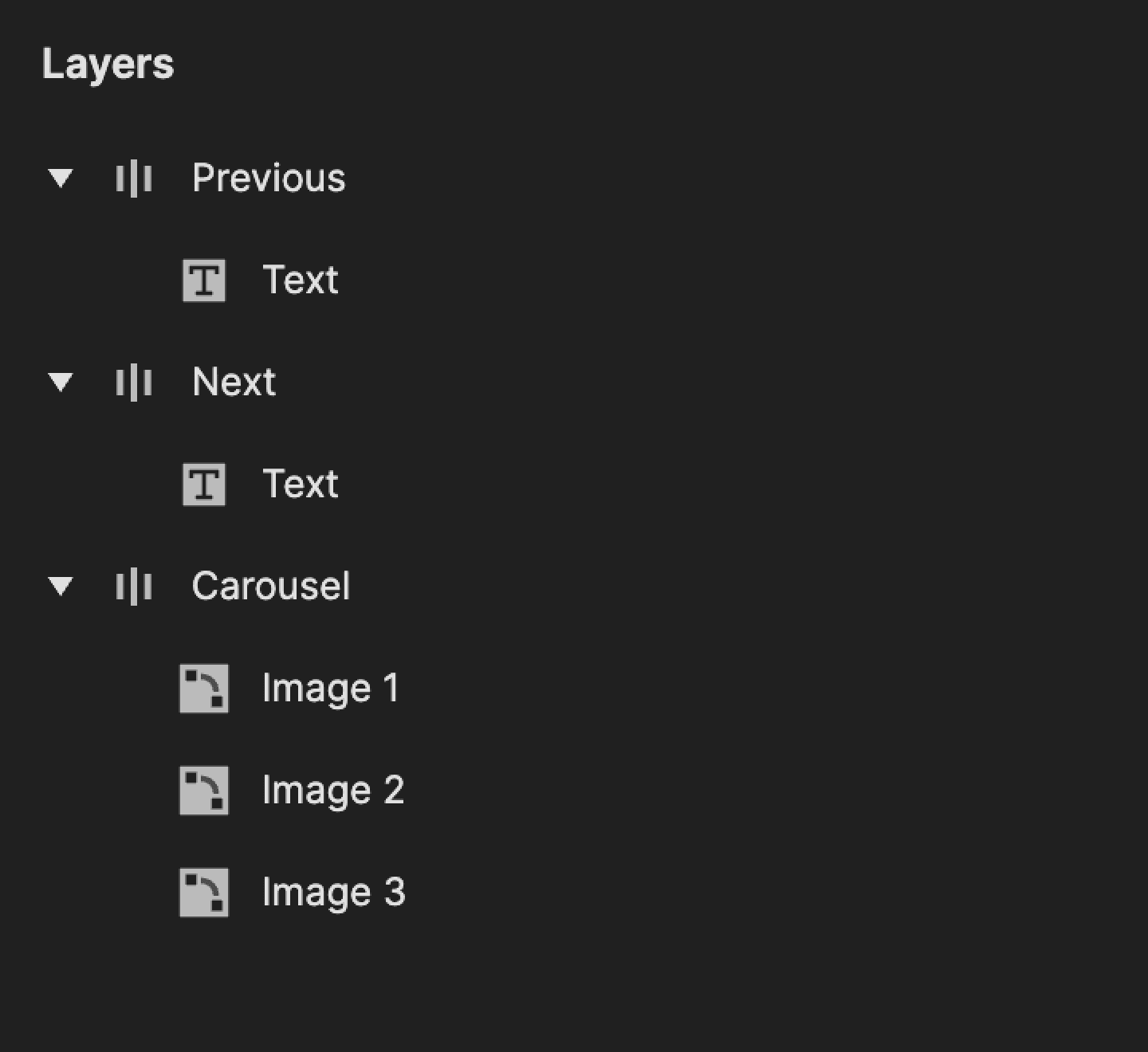 This is a screenshot of layers in ProtoPie.